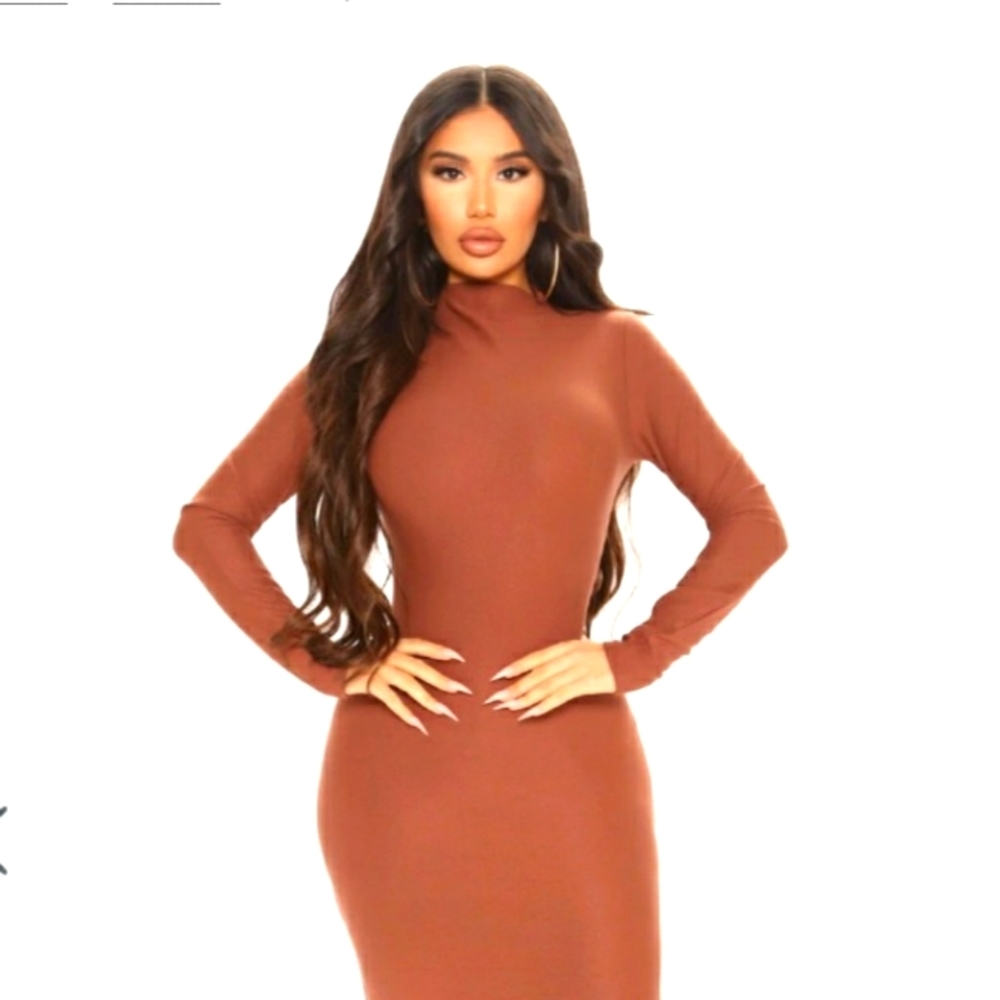 3. Fashion Nova-All Day Midi Dress Chocolate